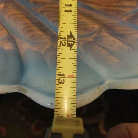 Vintage Opaque Blue Scalloped Shell Dish - Picture 2 of 11